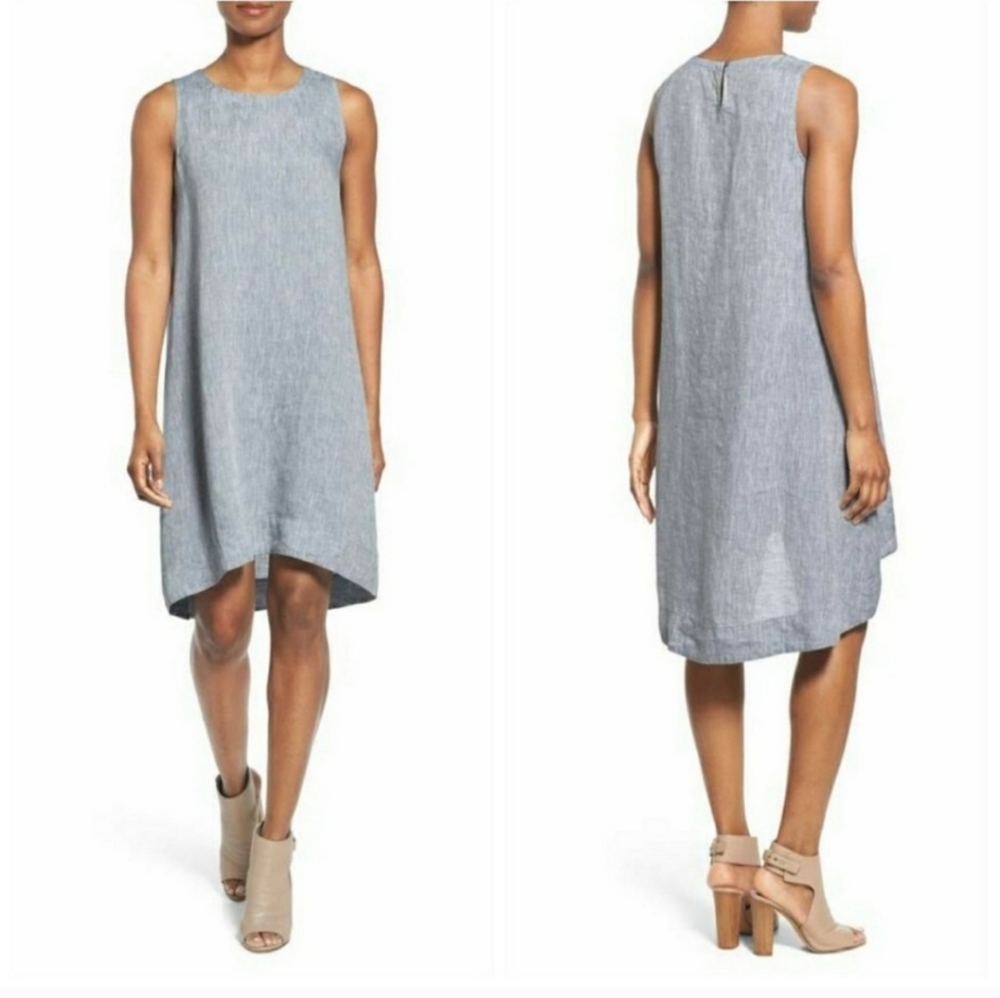 100% Linen High-Low Dress